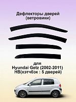 Дефлекторы окон (ветровики) Hyundai Getz х/б 5 дверей 2002-2011 г.